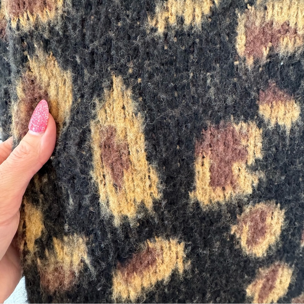 Free People Out Of Africa Wild Cat Wool Cardigan Sweater Oversized S $128 - Picture 6 of 13